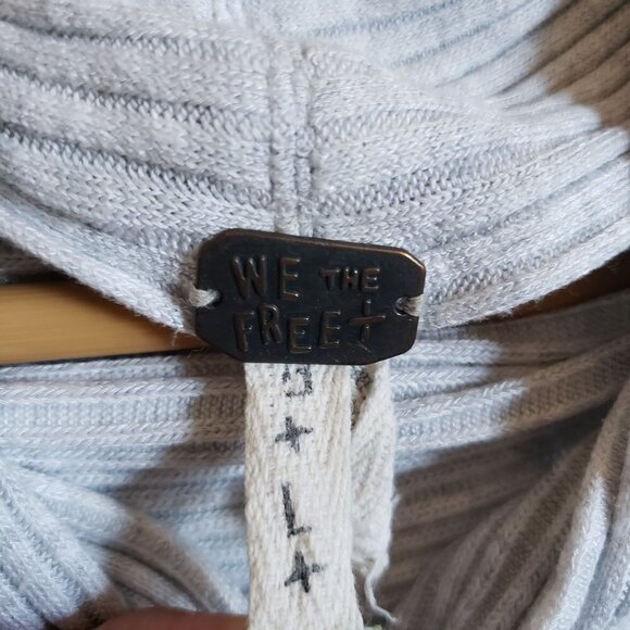 Free People Lover Rib Thermal Tunic Top Oversized Slouchy Grey Size Womens Large - Picture 2 of 9